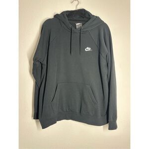 Nike Pullover Activewear Hoodie Men's Sz XL Black Raglan Sleeve Drawstring